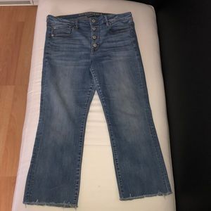 AEO High Waisted Crop Flare Jeans